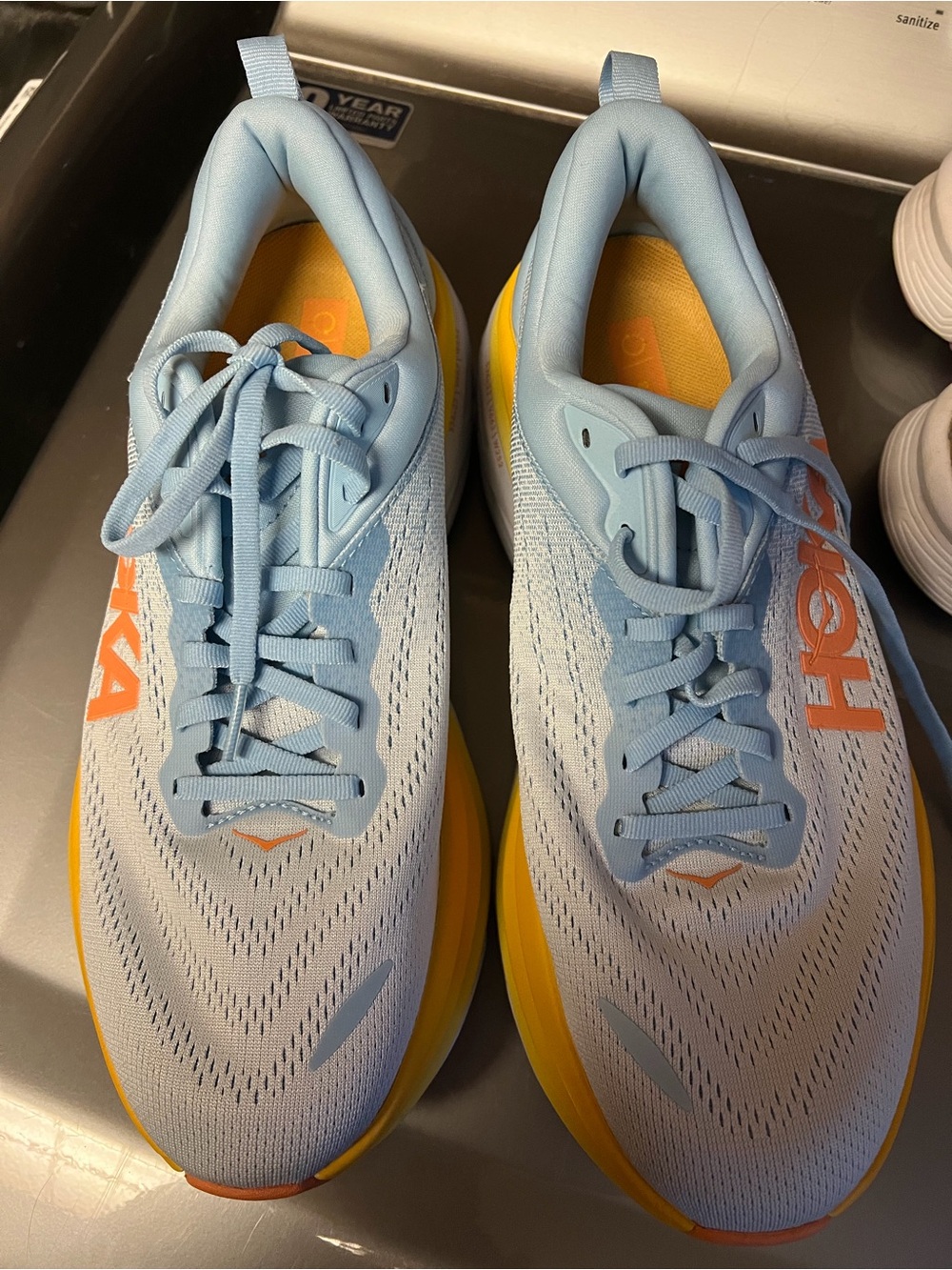 Hoka Women Sky Blue & Yellow Performance Running Shoes